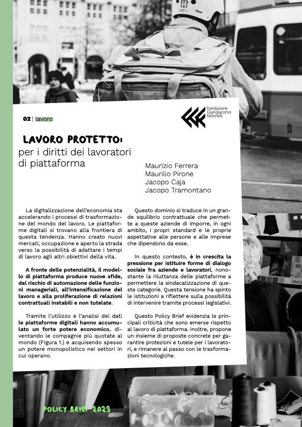 en Policy Brief 02 | Lavoro protetto
Per i diritti dei lavoratori di piattaforma
